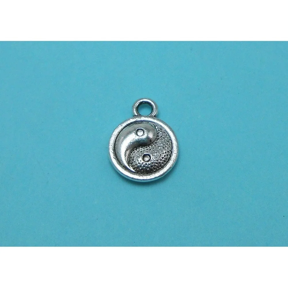 10pcs Yin‎ Yang Charms Silver Tone Metal yinyang